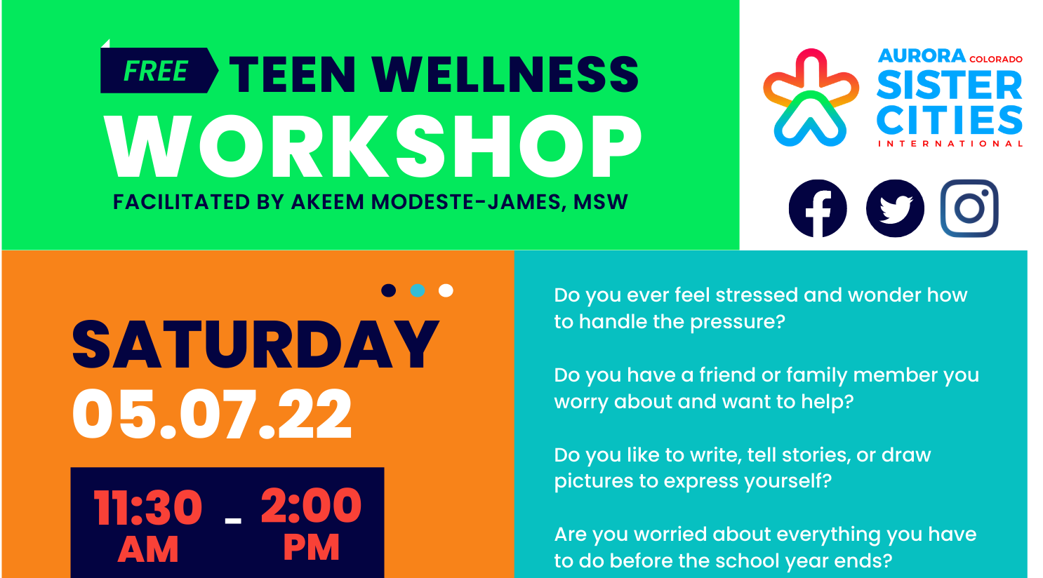 FREE Teen Wellness Workshop on May 7